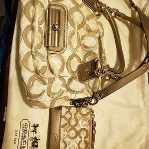Coach purse and  matching wallet/wristlet